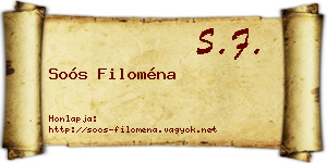 Soós Filoména névjegykártya